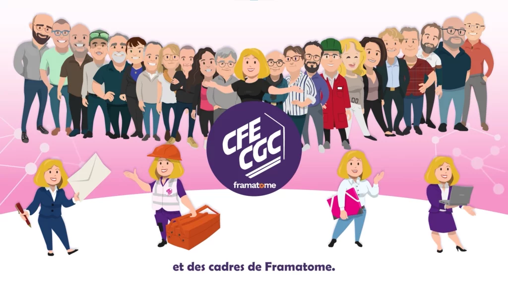 Vidéo d'animation 2D pour élections syndicales CFE-CGC Framatome