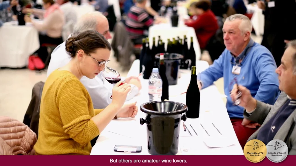 Image de dégustation de gamay dans un concours de vin à lyon