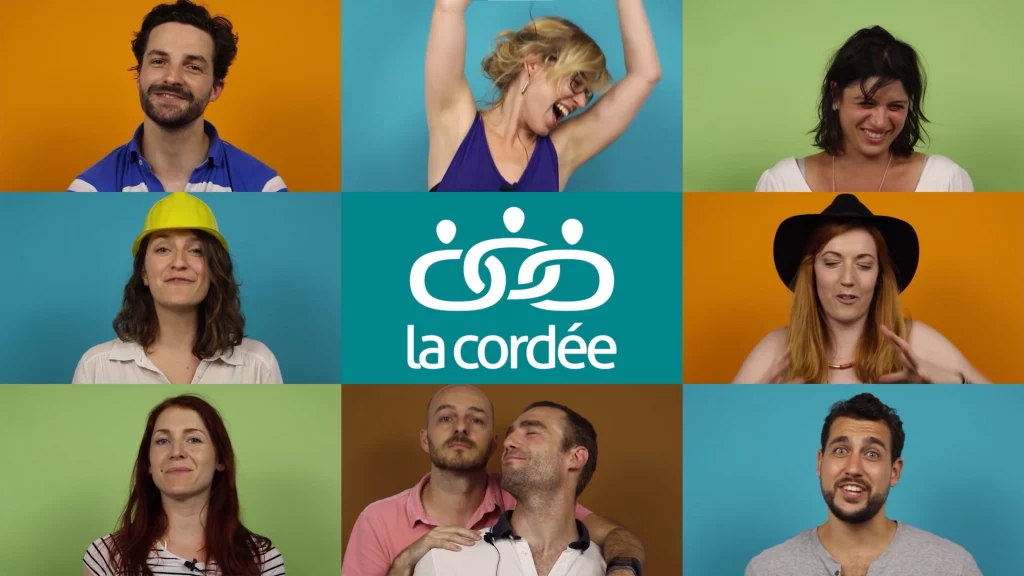 montage vidéo avec animation texte pour présenter la cordée, structure de coworking